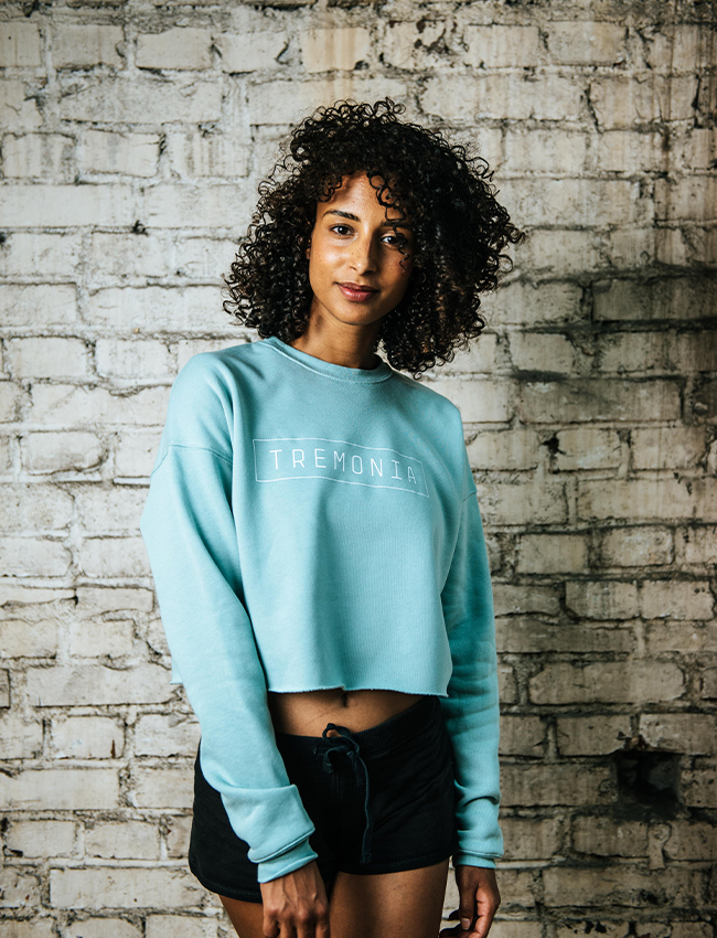 Cropped Pullover in Mintgrün